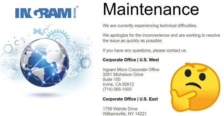 Technical difficulties or cyber attack? Ingram Micro’s website goes down just in time for the holiday weekend • Graham Cluley